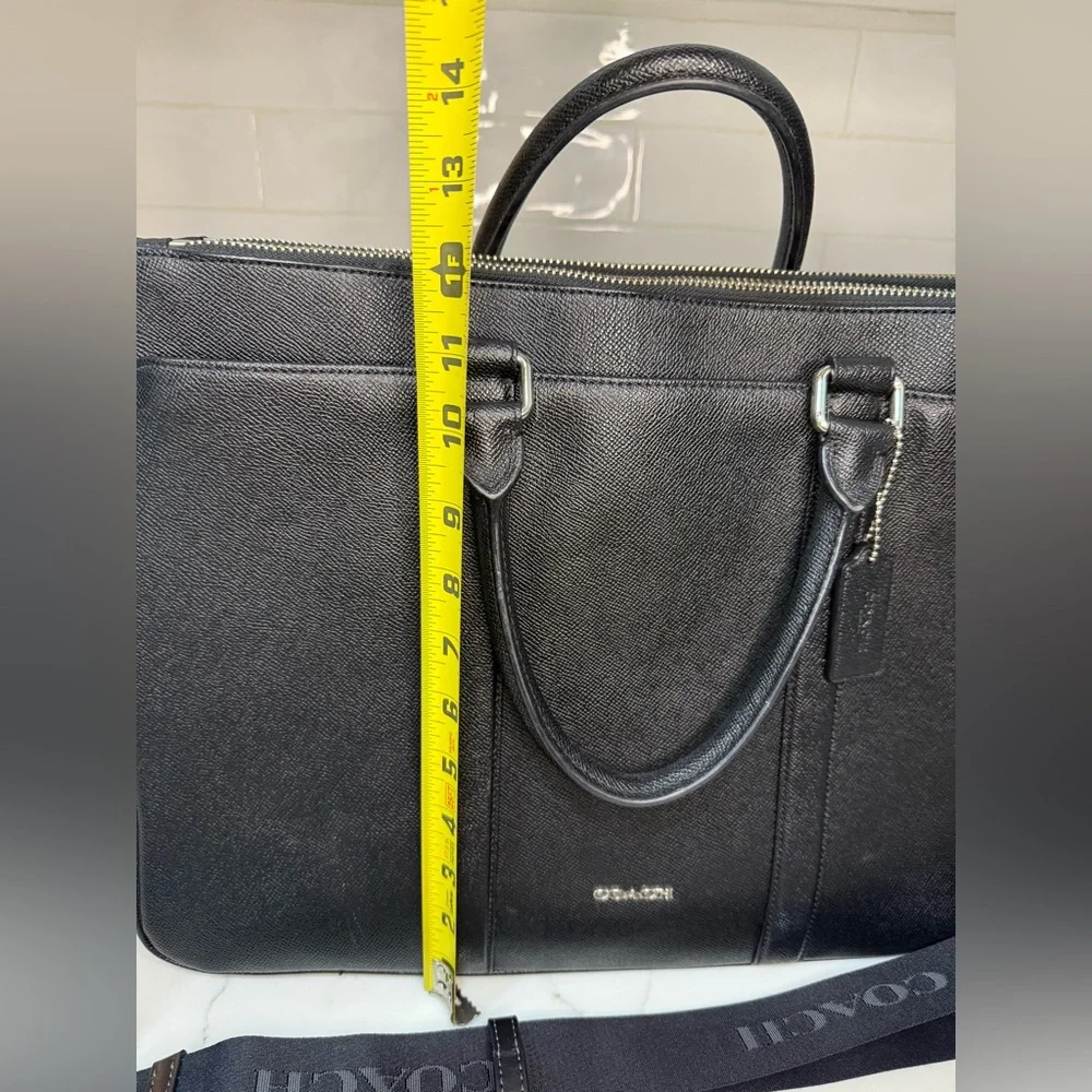 Coach F54775 Perry Metro Blk Leather Triple Compartment Briefcase w/ hang tag - Picture 8 of 12
